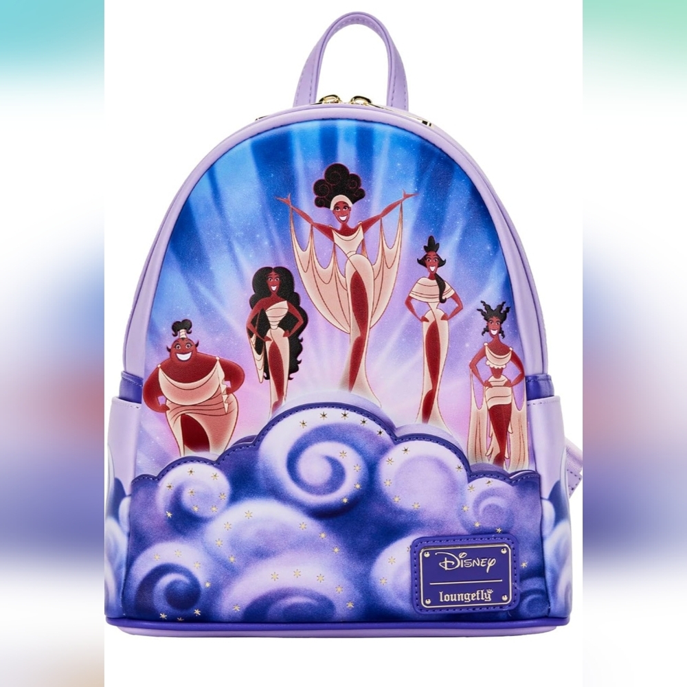 NEW Loungefly Disney Hercules Backpack Purple NWT Muses Clouds